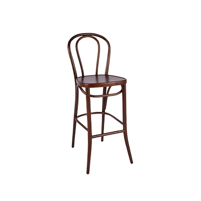 Ahşap Thonet Bar Sandalyesi Kahverengi