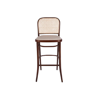 Thonet Ahşap Hazeranlı Bar Sandalyesi