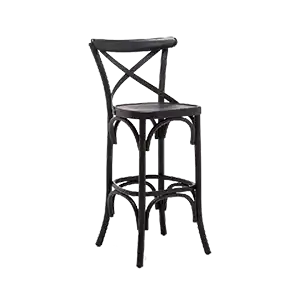 CROSS SİYAH THONET BAR SANDALYESİ