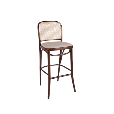 Thonet Ahşap Hazeranlı Bar Sandalyesi