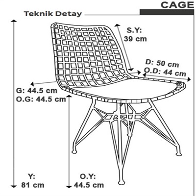 Kırmızı Tel Sandalye