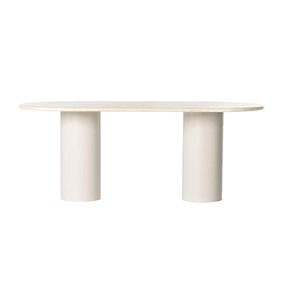 BELLE OVAL DİNİNG TABLE, CREAM MARBLE