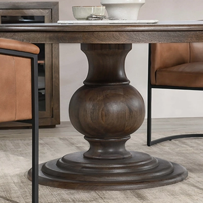 BROOKSİDE 60 ROUND DİNİNG TABLE, DARK BROWN