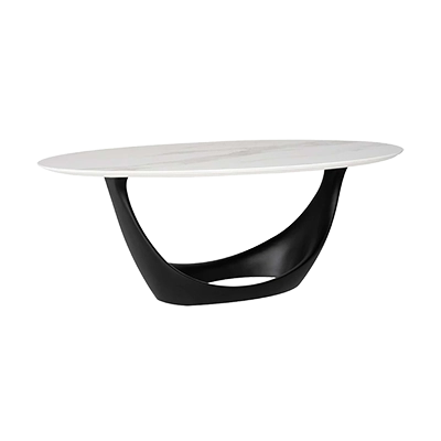 MONTANA DİNİNG TABLE, WHİTE CERAMİCBLACK BASE