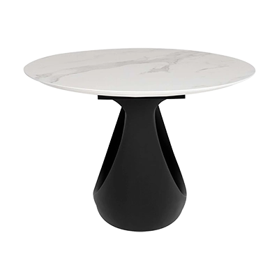 MONTANA DİNİNG TABLE, WHİTE CERAMİCBLACK BASE