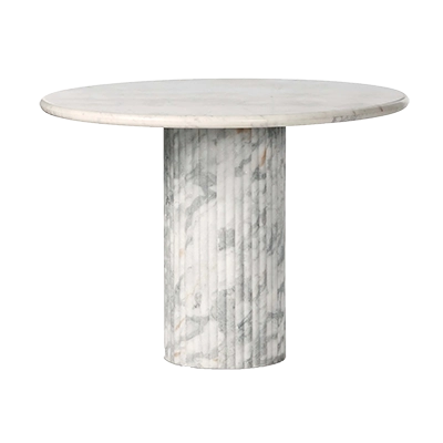 ORANDA 42 ROUND DİNİNG TABLE, POLİSHED WHİTE MARBLE