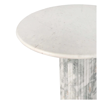 ORANDA 42 ROUND DİNİNG TABLE, POLİSHED WHİTE MARBLE