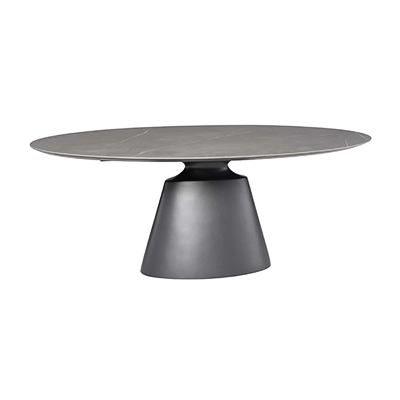 TAJİ OVAL DİNİNG TABLE, GREY CERAMİCTİTANİUM BASE