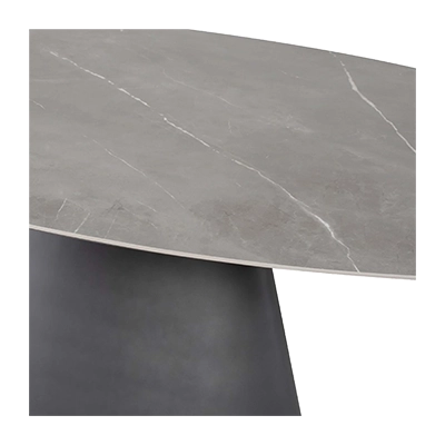 TAJİ OVAL DİNİNG TABLE, GREY CERAMİCTİTANİUM BASE